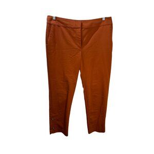 Ann Taylor Factory Womens Rust Orange Pants Size 6 With Side Button Detail & Poc